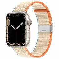 Nylonband mit Clipverschluss - Beige - Geeignet f&uuml;r Apple Watch 44mm / 45mm / 46mm / 49mm