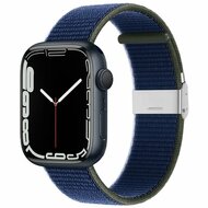Nylonband mit Clipverschluss - Dunkelblau - Geeignet f&uuml;r Apple Watch 44mm / 45mm / 46mm / 49mm