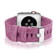 Leinenarmband - Lila - Geeignet f&uuml;r Apple Watch 44mm / 45mm / 46mm / 49mm