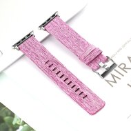 Leinenarmband - Lila - Geeignet f&uuml;r Apple Watch 44mm / 45mm / 46mm / 49mm
