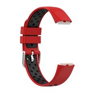 Fitbit Luxe - Silikon-Sportband - Gr&ouml;&szlig;e: Large - Rot + Schwarz