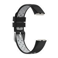 Fitbit Luxe - Silikon-Sportband - Gr&ouml;&szlig;e: Large - Schwarz + Grau