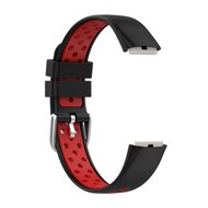 Fitbit Luxe - Silikon-Sportband - Gr&ouml;&szlig;e: Large - Schwarz + Rot