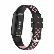 Fitbit Luxe - Silikon-Sportband - Gr&ouml;&szlig;e: Large - Schwarz + rosa