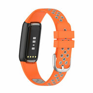 Fitbit Luxe - Silikon-Sportband - Gr&ouml;&szlig;e: Large - Orange + grau