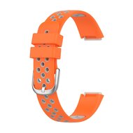 Fitbit Luxe - Silikon-Sportband - Gr&ouml;&szlig;e: Large - Orange + grau