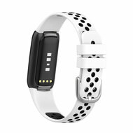 Fitbit Luxe - Silikon-Sportband - Gr&ouml;&szlig;e: Large - Wei&szlig; + Schwarz
