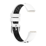Fitbit Luxe - Silikon-Sportband - Gr&ouml;&szlig;e: Large - Wei&szlig; + Schwarz