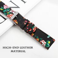 Fitbit Versa 1 / 2 &amp; Lite Lederband - Blumendruck