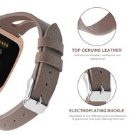 Fitbit Versa 1 / 2 &amp; Lite Armband TPU Leder - Kastanienbraun