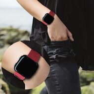 Fitbit Versa 1 / 2 &amp; Lite Canvas Denim Armband - Rot