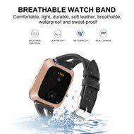 Fitbit Versa 1 / 2 &amp; Lite Armband TPU Leder - Schwarz