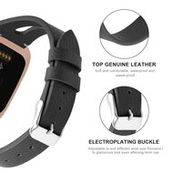 Fitbit Versa 1 / 2 &amp; Lite Armband TPU Leder - Schwarz