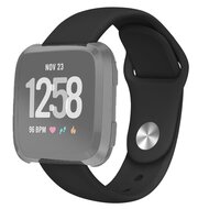Fitbit Versa 1 / 2 &amp; Lite Silikonband - Gr&ouml;&szlig;e: Gro&szlig; - Schwarz