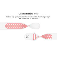 Fitbit Versa 1 / 2 &amp; Lite Sportband - Gr&ouml;&szlig;e: Gro&szlig; - Wei&szlig; + Rosa