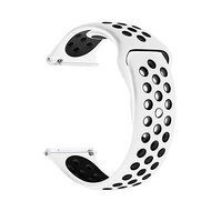 Fitbit Versa 1 / 2 &amp; Lite Sportband - Gr&ouml;&szlig;e: Gro&szlig; - Wei&szlig; + Schwarz