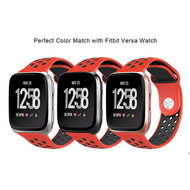 Fitbit Versa Sportband 1 / 2 &amp; Lite - Gr&ouml;&szlig;e: Gro&szlig; - Rot + Schwarz