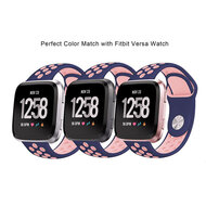 Fitbit Versa 1 / 2 &amp; Lite Sportband - Gr&ouml;&szlig;e: Gro&szlig; - Blau + Pink