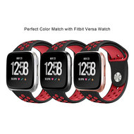 Fitbit Versa 1 / 2 &amp; Lite Sportband - Gr&ouml;&szlig;e: Klein - Schwarz + Rot