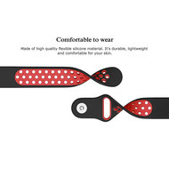 Fitbit Versa 1 / 2 &amp; Lite Sportband - Gr&ouml;&szlig;e: Klein - Schwarz + Rot