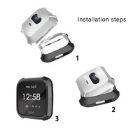 Fitbit Versa Lite Soft TPU Fall (vollst&auml;ndig gesch&uuml;tzt) - Schwarz