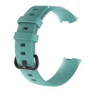 Fitbit Charge 3 &amp; 4 Silikonband mit Diamantmuster - Gr&ouml;&szlig;e: Klein - Tiffany blau