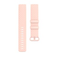 Fitbit Charge 3 &amp; 4 Silikonband mit Diamantmuster - Gr&ouml;&szlig;e: Klein - hellrosa