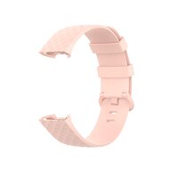 Fitbit Charge 3 &amp; 4 Silikonband mit Diamantmuster - Gr&ouml;&szlig;e: Klein - hellrosa