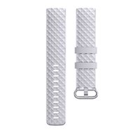 Fitbit Charge 3 &amp; 4 Silikonband mit Diamantmuster - Gr&ouml;&szlig;e: Klein - Silber