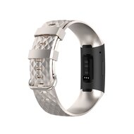 Fitbit Charge 3 &amp; 4 Silikonband mit Diamantmuster - Gr&ouml;&szlig;e: Klein - Champagner Gold