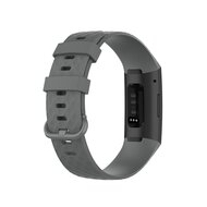 Fitbit Charge 3 &amp; 4 Silikonband mit Diamantmuster - Gr&ouml;&szlig;e: Klein - Grau