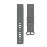 Fitbit Charge 3 &amp; 4 Silikonband mit Diamantmuster - Gr&ouml;&szlig;e: Klein - Grau