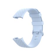 Fitbit Charge 3 &amp; 4 Silikonband mit Diamantmuster - Gr&ouml;&szlig;e: Klein - Hellblau