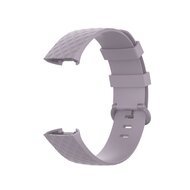 Fitbit Charge 3 &amp; 4 Silikonband mit Rautenmuster - Gr&ouml;&szlig;e: Klein - Hellviolett