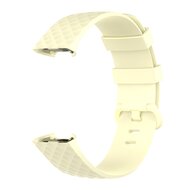 Fitbit Charge 3 &amp; 4 Silikonband mit Rautenmuster - Gr&ouml;&szlig;e: Klein - Hellgelb