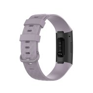 Fitbit Charge 3 &amp; 4 Silikonband mit Rautenmuster - Gr&ouml;&szlig;e: Gro&szlig; - Hellviolett