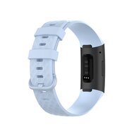 Fitbit Charge 3 &amp; 4 Silikonband mit Diamantmuster - Gr&ouml;&szlig;e: Gro&szlig; - Hellblau