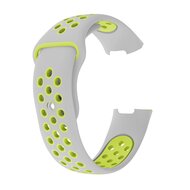 Fitbit Charge 3 &amp; 4 Silikon DOT Armband - Gr&uuml;n / Grau - Gr&ouml;&szlig;e: Gro&szlig;