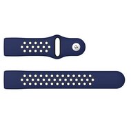 Fitbit Charge 3 &amp; 4 Silikon DOT-Armband - Dunkelblau / Schwarz - Gr&ouml;&szlig;e: Large