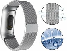 Fitbit Charge 3 &amp; 4 milanaise Armband - Gr&ouml;&szlig;e: Gro&szlig; - Silber