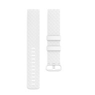 Fitbit Charge 3 &amp; 4 Silikonband mit Rautenmuster - Gr&ouml;&szlig;e: Gro&szlig; - Wei&szlig;