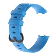Fitbit Charge 3 &amp; 4 Silikonband mit Rautenmuster - Gr&ouml;&szlig;e: Large - hellblau