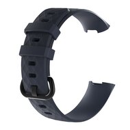 Fitbit Charge 3 &amp; 4 Silikonband mit Diamantmuster - Gr&ouml;&szlig;e: Gro&szlig; - Marineblau