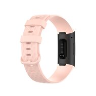 Fitbit Charge 3 &amp; 4 Silikonband mit Rautenmuster - Gr&ouml;&szlig;e: Large - hellrosa