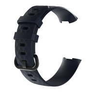 Fitbit Charge 3 &amp; 4 Silikonband mit Diamantmuster - Gr&ouml;&szlig;e: Gro&szlig; - Blau