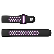 Fitbit Charge 3 &amp; 4 Silikon DOT Armband - Lila/Schwarz - Gr&ouml;&szlig;e: Gro&szlig;