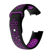 Fitbit Charge 3 &amp; 4 Silikon DOT Armband - Lila/Schwarz - Gr&ouml;&szlig;e: Gro&szlig;