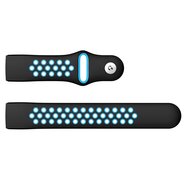 Fitbit Charge 3 &amp; 4 Silikon DOT Armband - Blau/Schwarz - Gr&ouml;&szlig;e: Gro&szlig;