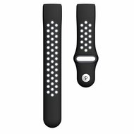 Fitbit Charge 3 &amp; 4 Silikon DOT Band - Schwarz + Grau - Gr&ouml;&szlig;e: Large