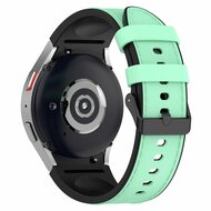 Leder + Silikonband - Gr&ouml;&szlig;e: gro&szlig; - Gr&uuml;n - Samsung Galaxy Watch 4 Classic - 42mm &amp; 46mm